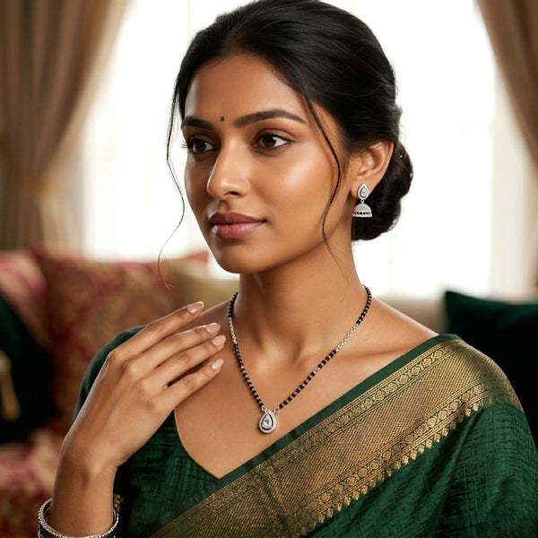 Minimal Style Silver Mangalsutra