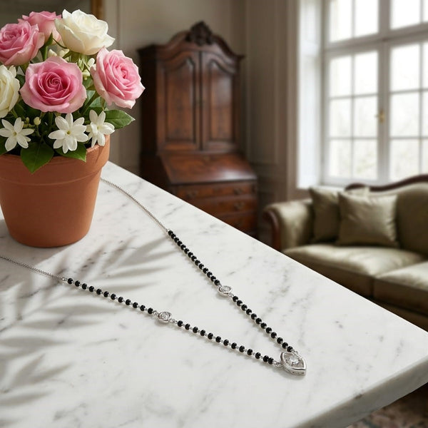Diamond Cut Silver Mangalsutra