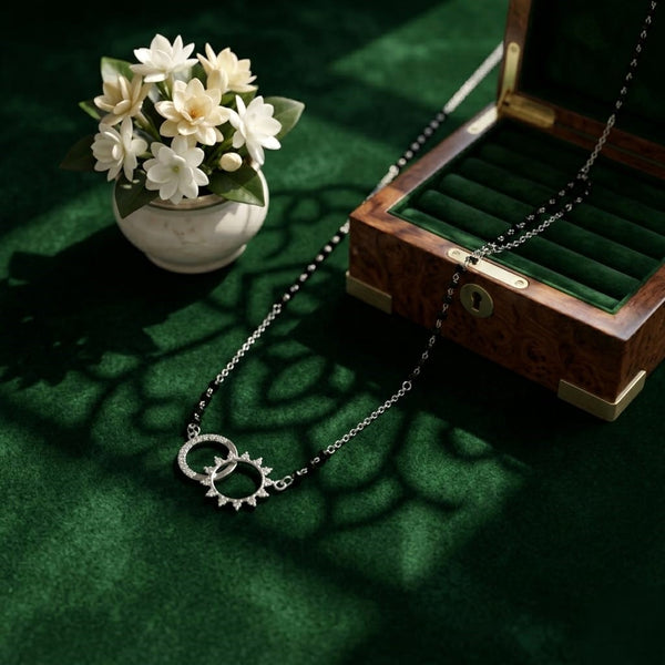 Double Circle Silver Mangalsutra