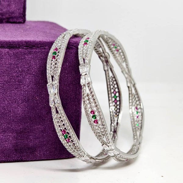 Starlight Grace Diamond Silver Bangle