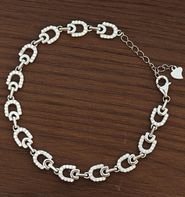 Elegant Gold Chain Silver Bracelet