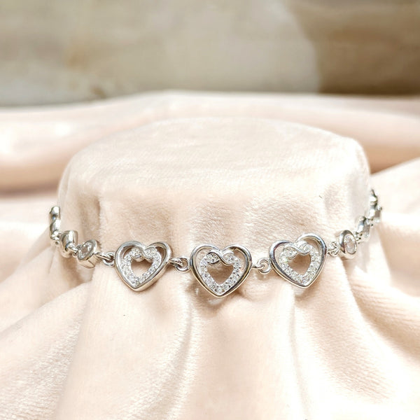 Heart Love Silver Bracelet