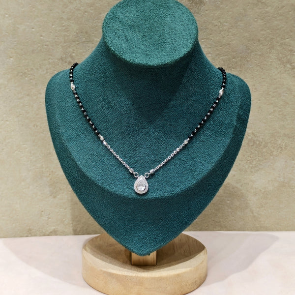 Crystal Wave Silver Mangalsutra