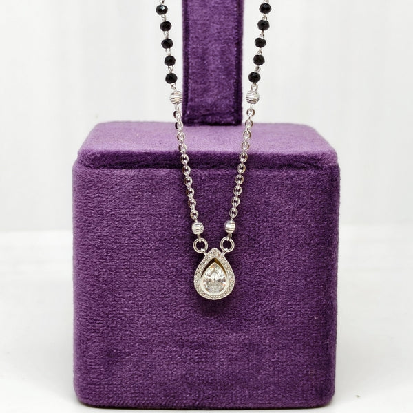 Crystal Wave Silver Mangalsutra