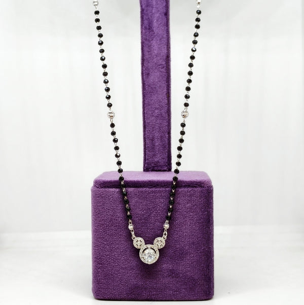 Elegant Leaf Silver Mangalsutra