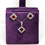 Vintage Silver Charm Earrings Pendent Set