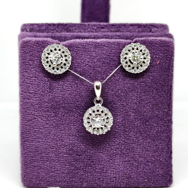 Silver Royale Earring Pendant Set