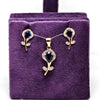 Rose Heritage Silver Earrings Pendent Duo