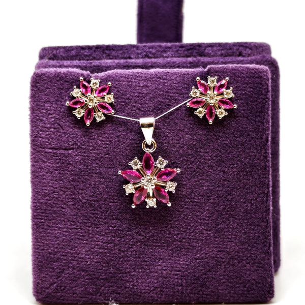 Imperial Silver Charm Earrings Pendent Set