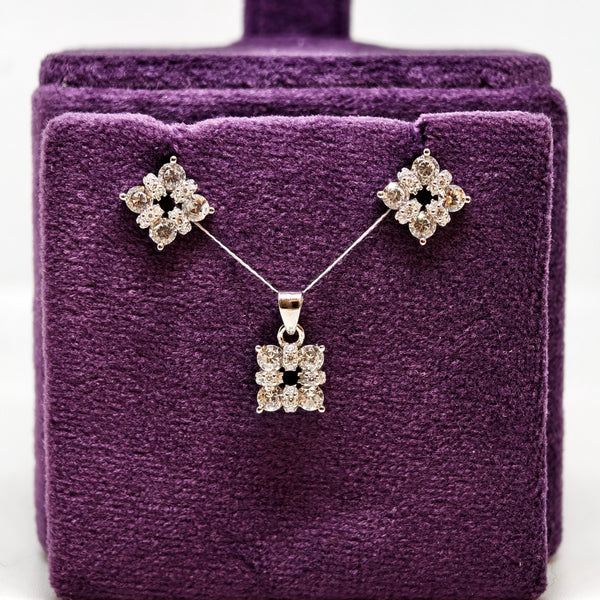 Silver Elegance Earring Pendent Set