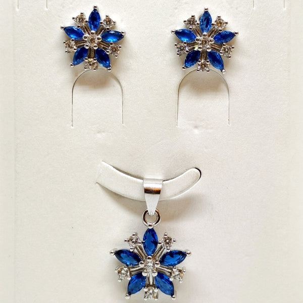 Silver Elegance Earrings Pendent Set