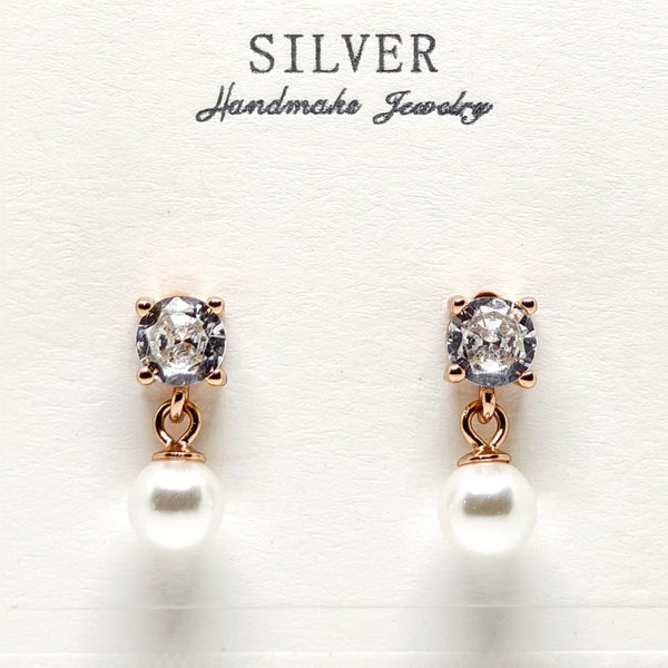Rosé Aura Silver Earrings