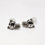 Cute Teddy Charm Silver Earrings