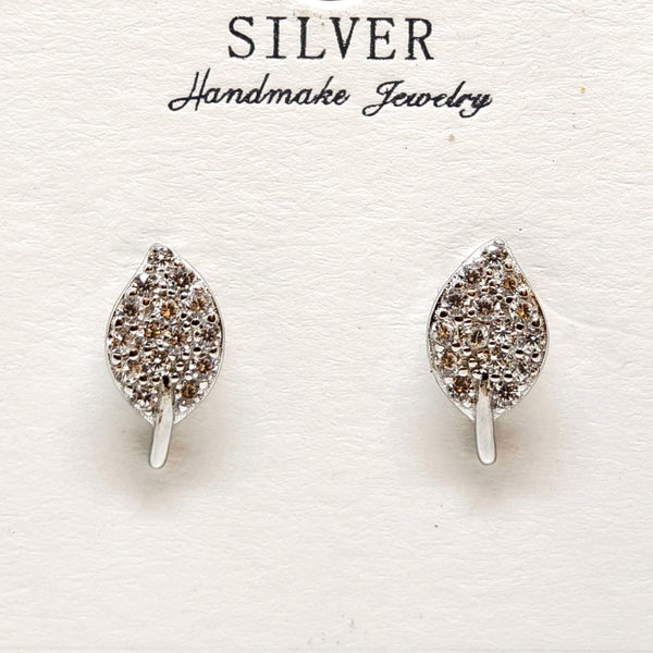 Elegant Leaf Silver Earrings