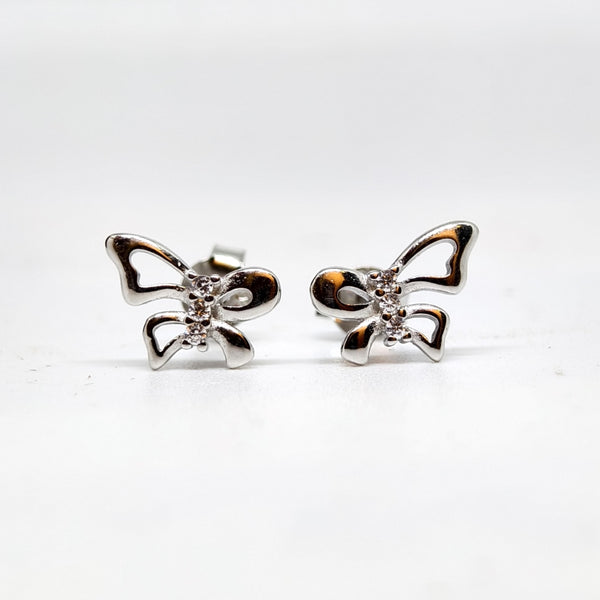 Luna Butterfly Drop Silver Earrings