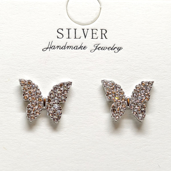 Aurora Butterfly Shine Silver Earrings