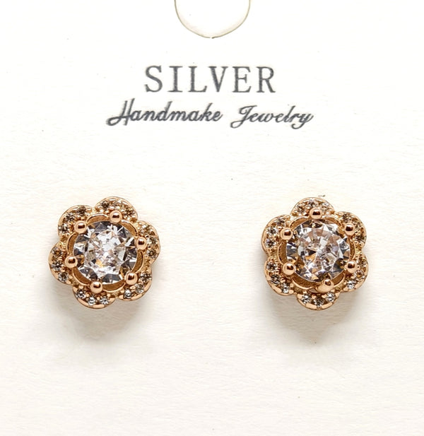 Elysian Blush Curve Silver Earrings
