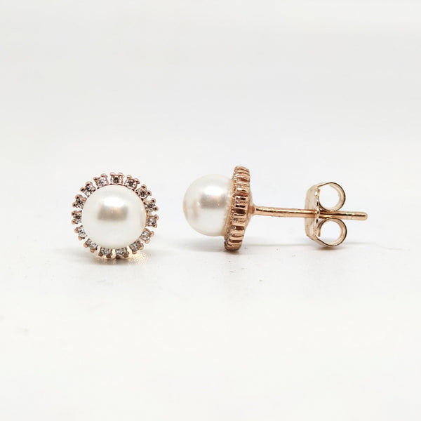 Opaline Rosé Glow Silver Earrings