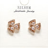 Velvet Rosé Drops Silver Earrings