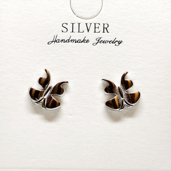 Luna Butterfly Drop Silver Earrings
