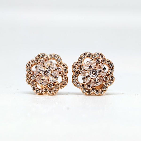 Serenity Rosé Drop Silver Earrings