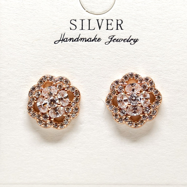 Serenity Rosé Drop Silver Earrings