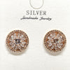 Rose Charm Silver Earrings