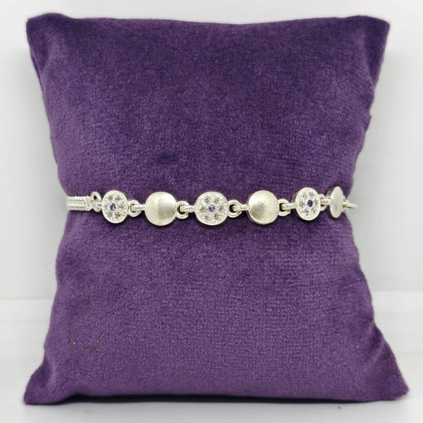 Elegant Round Link Silver Bracelet