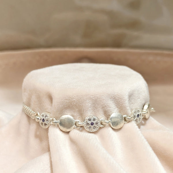 Elegant Round Link Silver Bracelet