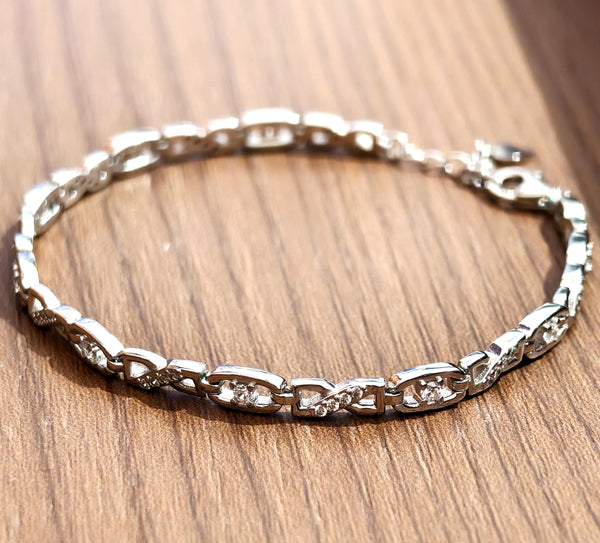 Crystal Shine Silver Bracelet