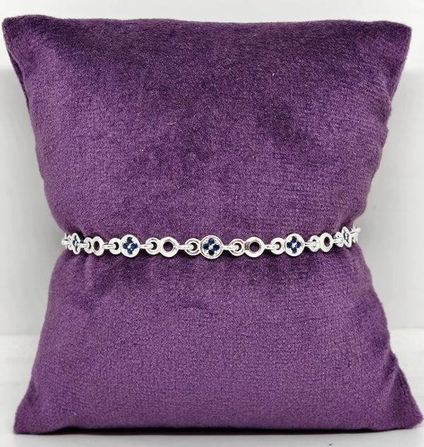 Minimalist Round Charm Silver Bracelet