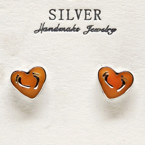 Double Heart Charm Silver Earrings