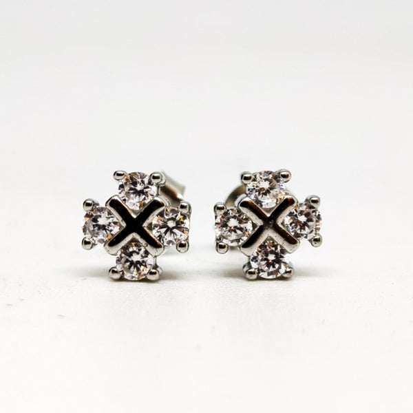 Classic Floral Sterling Silver Stud Earrings