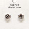 Classic Floral Sterling Silver Stud Earrings