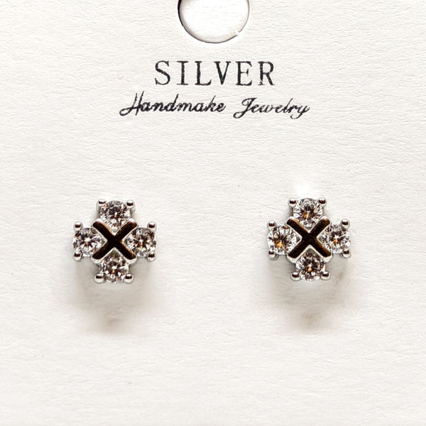 Classic Floral Sterling Silver Stud Earrings