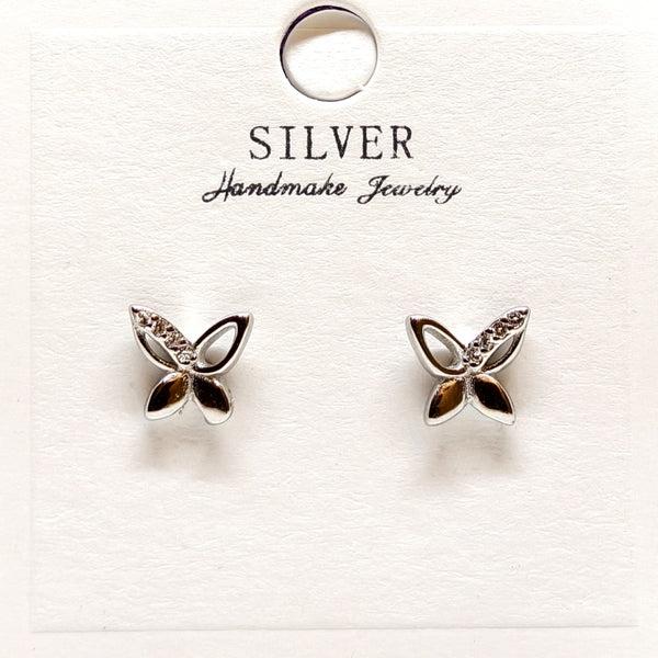 Elegant Butterfly Sterling Silver Earrings