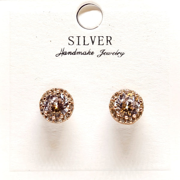 Rose Gold Heart Sterling Silver Earrings