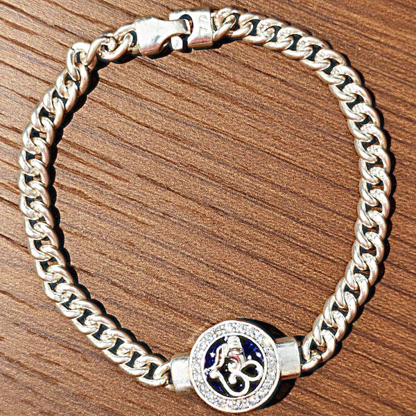Om Namah Shivaya Silver Bracelet