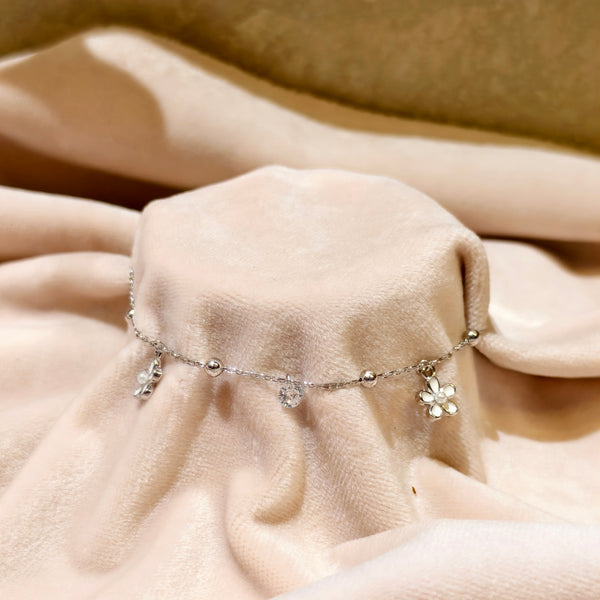 Blooming Flower Silver Bracelet