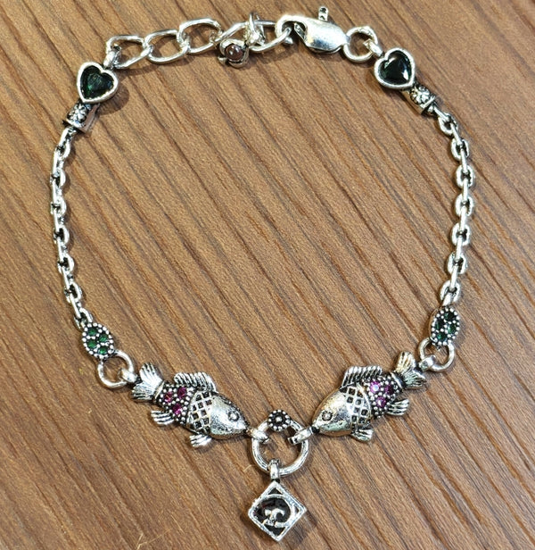 Fish Charm Silver Bracelet