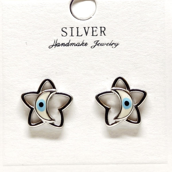 Evil Eye Sterling Silver Earrings
