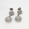 Square Diamond Sterling Silver Stud Earrings