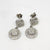 Square Diamond Sterling Silver Stud Earrings