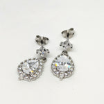 Halo Diamond Sterling Silver Earrings