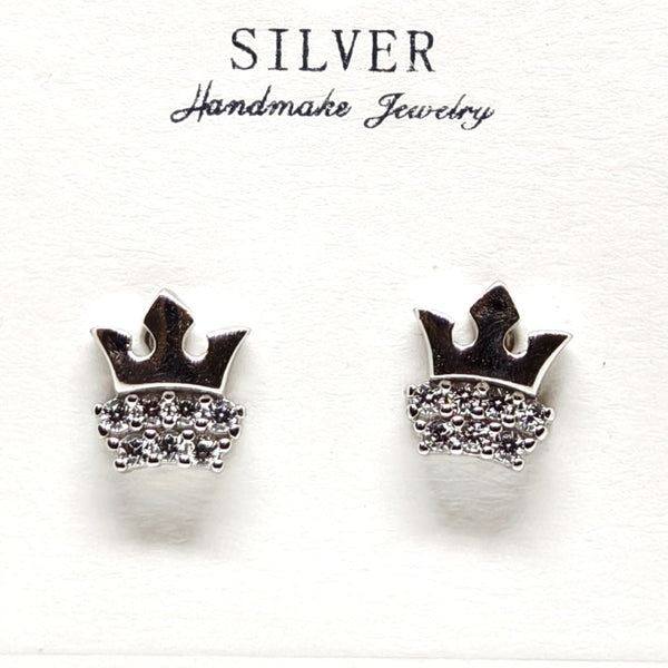 Classic Floral Sterling Silver Stud Earrings