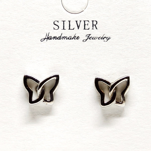 Butterfly Charm Sterling Silver Earrings