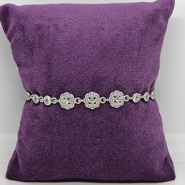 Premium Diamond Style Silver Bracelet