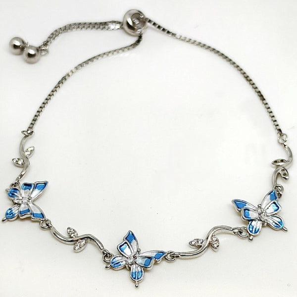 Elegant Butterfly Sterling Silver Bracelet