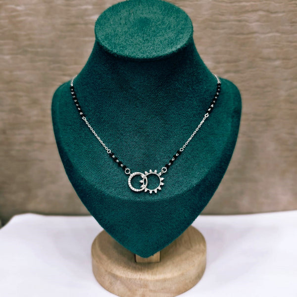 Double Circle Silver Mangalsutra