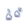 Opaline Heart Glow Silver Earrings